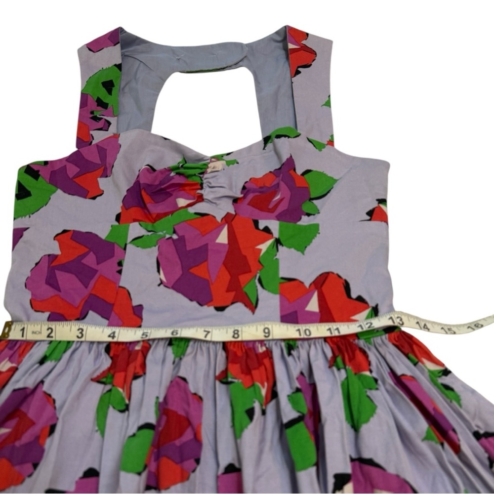 Topshop Floral Open Back Full Skirt Mini Babydoll Dress - Picture 9 of 9